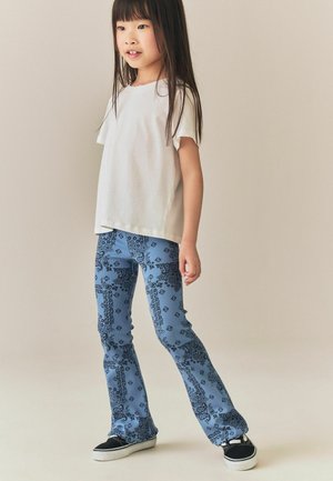 Next, RIB FLARE LEGGINGS.  - REGULAR FIT - Leggings - blue scarf print