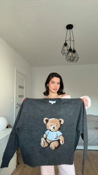 PULL&BEAR BEAR GRAPHIC - Trui - dark grey