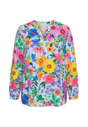 MIAMODA, BLUSE, REGULAR FIT, BLUMENMUSTER, LANGARM - Pusero - snow white