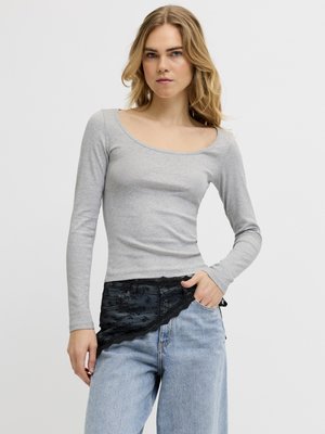 JJXX JXSTAR U NECK - Top s dlhým rukávom - light grey melange