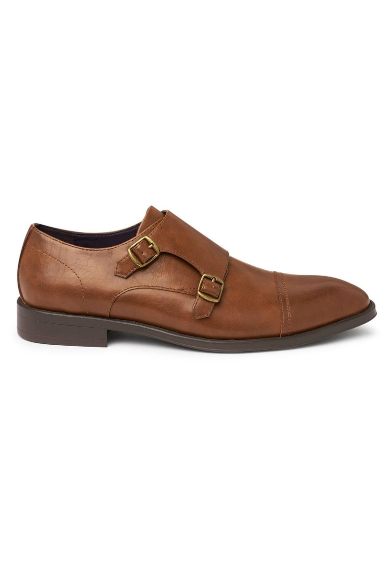 Next DOUBLE MONK TOE CAP SHOES - Puvunkengät - tan brown
