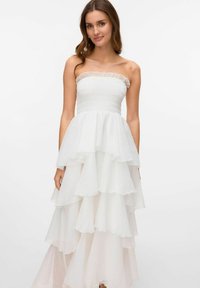 Vero Moda VMDELILAH SMOCK RUFFLE - Oblačila za posebne priložnosti - star white