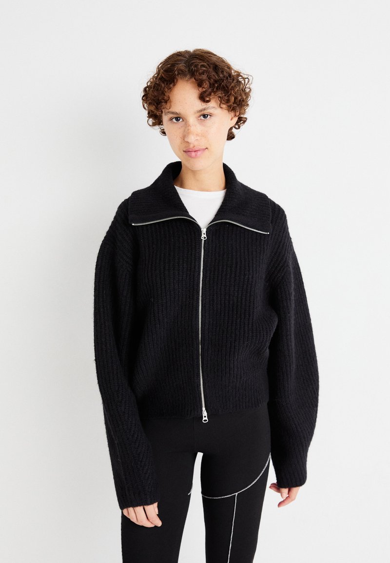 Weekday BEA ZIP CARDIGAN - Casaco de malha - black