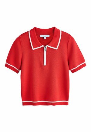 REGULAR FIT - ZIP NECK - Polo - red tipped