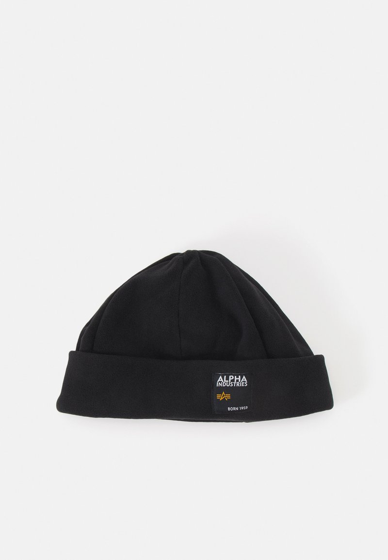 Alpha Industries - LABEL BEANIE UNISEX - Adīta cepure - black, Palielināt