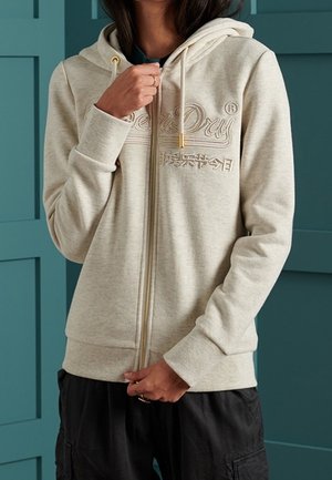 Sudadera con cremallera - mottled light grey