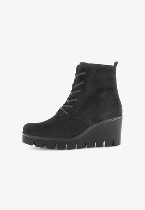 Gabor, Keilstiefelette - schwarz cognac