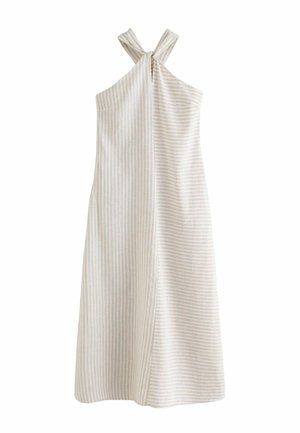 Next, REGULAR FIT - HALTER TWIST NECK MIDI DRESS . - Robe longue - neutral stripe