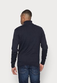 TOM TAILOR BASIC STRUCTURE ZIP JACKET - Gilet - navy melange