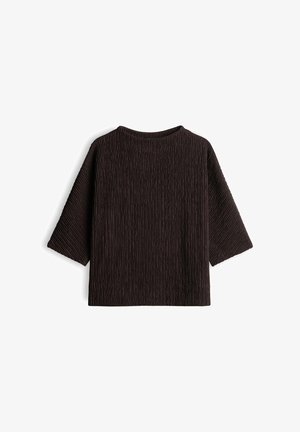 OPUS, FUNNEL CRINKLE FIT - Long sleeved top - affogato