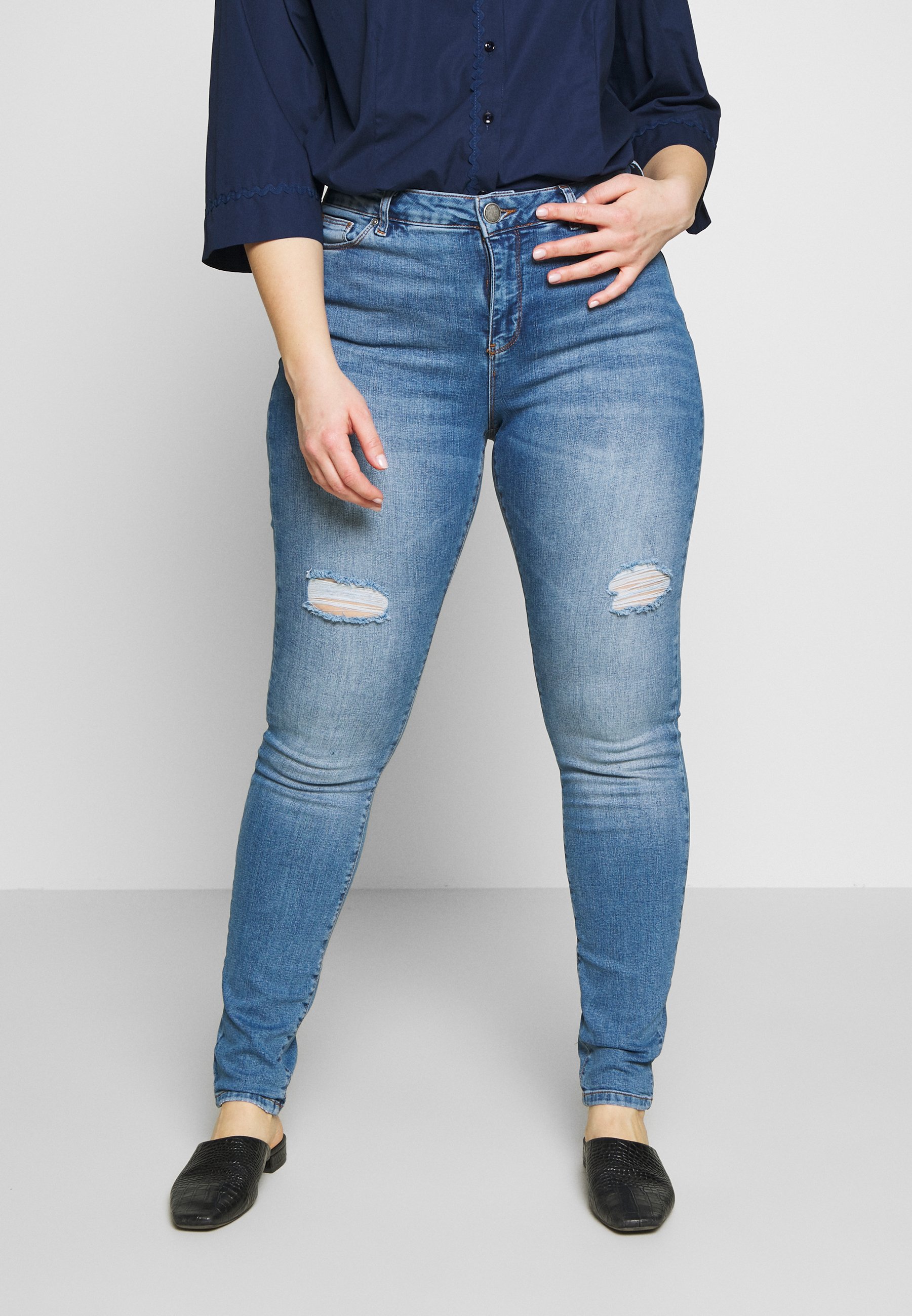 Zizzi LONG AMY Jeans slim fit blue denim Zalando.no BLUE Jeans with rips Rag & Bone Slim-fit jeans - Herreklær er billig