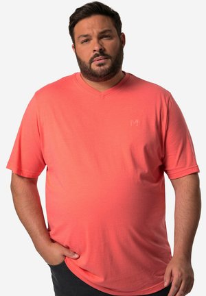 HALBARM V-AUSSCHNITT - Basic T-shirt - coral