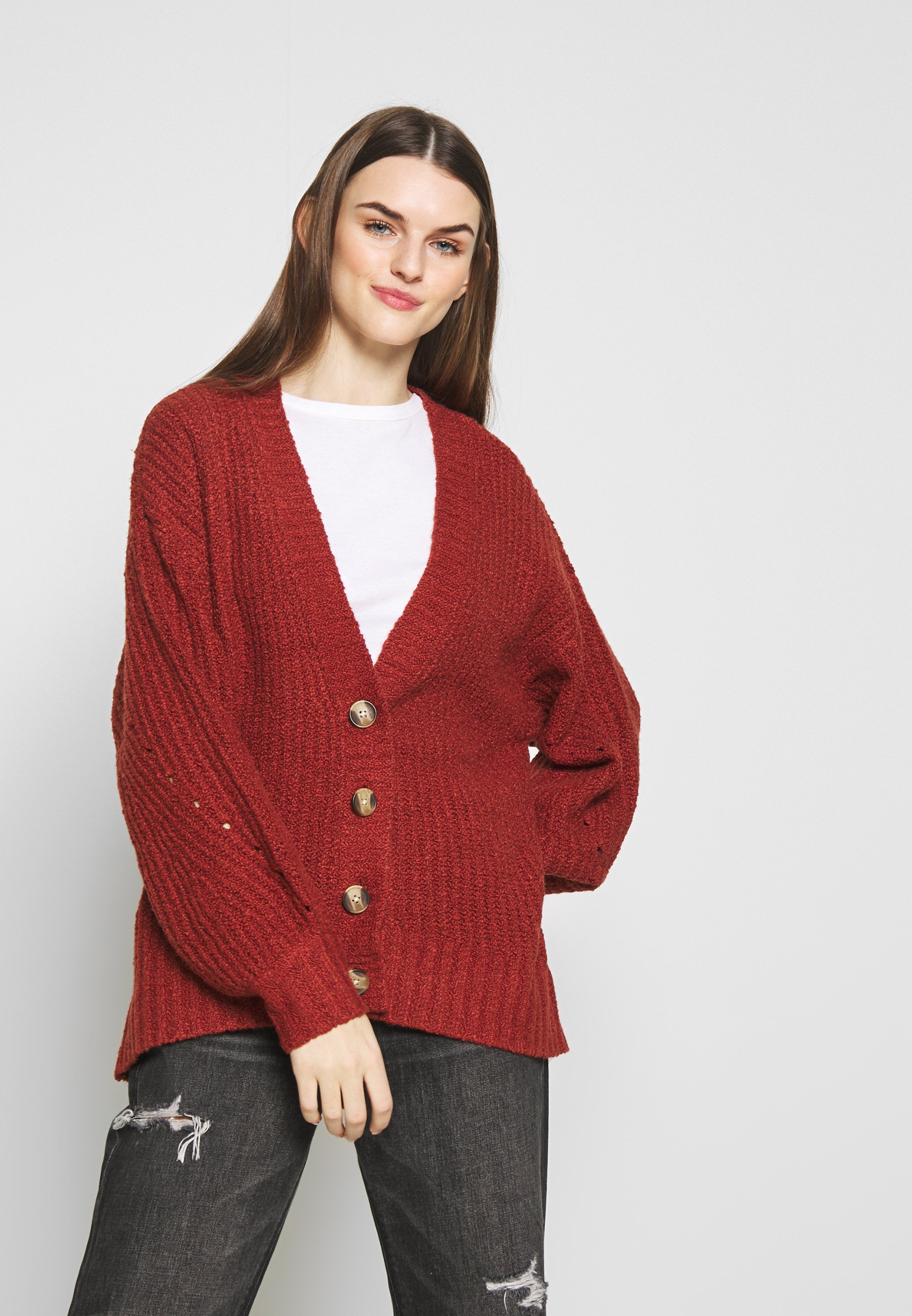 American Eagle FEMME SHAKER BOYFRIEND Cardigan rust American Eagle FEMME SHAKER BOYFRIEND - Cardigan - rust