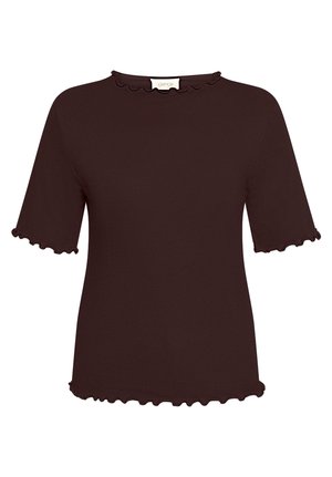 Cartoon, CARTOON MIT KRAGEN HALBARM-SHIRT - T-shirt imprimé - dunkelbraun