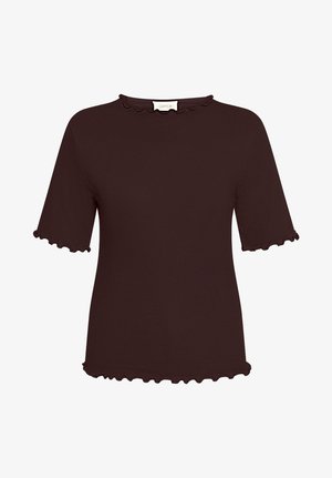 Cartoon, CARTOON MIT KRAGEN HALBARM-SHIRT - T-shirt imprimé - dunkelbraun