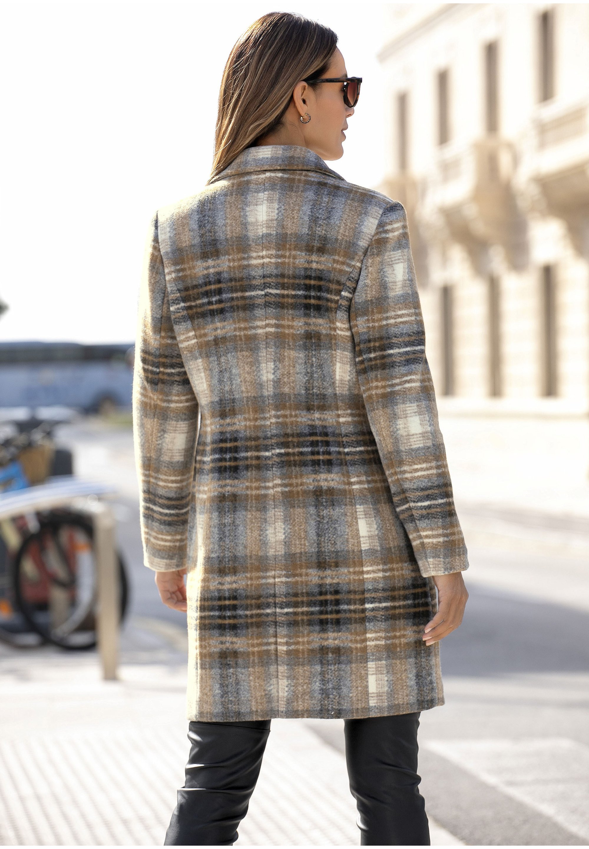 C&a Mantel Damen Beige Kariert Braun Mantel Damen Kariert