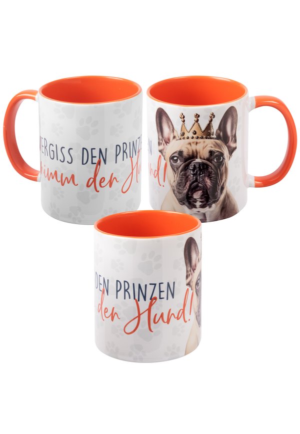 HUNDE TASSE - MOPS - VERGISS DEN PRINZEN NIMM DEN HUND! KAFFEETASSE AUS 320 ML - Sonstige Accessoires - orange