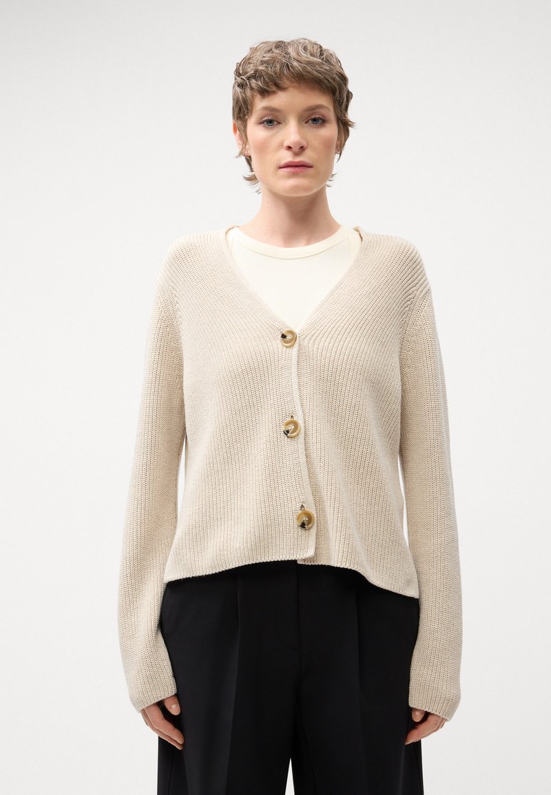 Oversized trui, V-hals, wijde, lange mouwen, roze | Ulla Popken