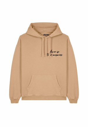 LOVE IS THE ANSWER EMBROIDERY UNISEX VINTAGE  - Hoodie - beige