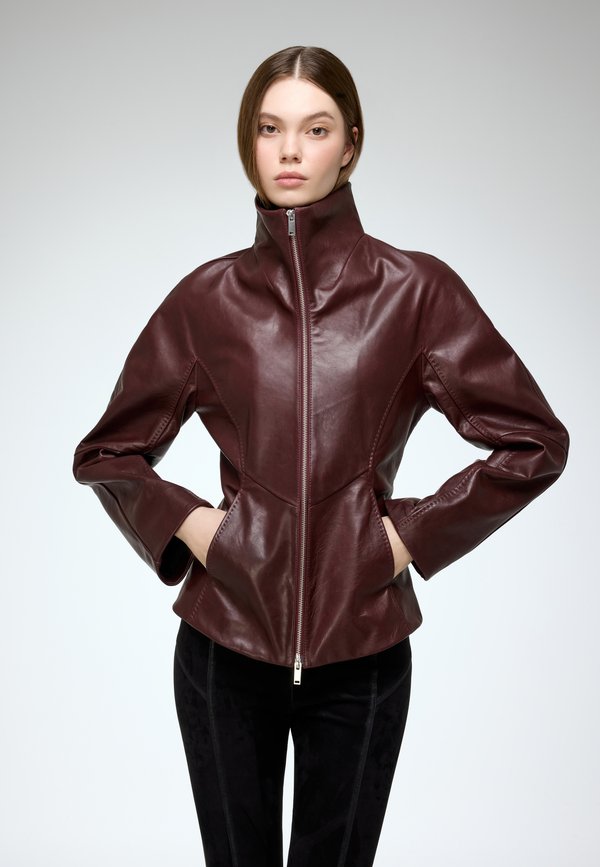 CARINA - Lederjacke - bordeaux