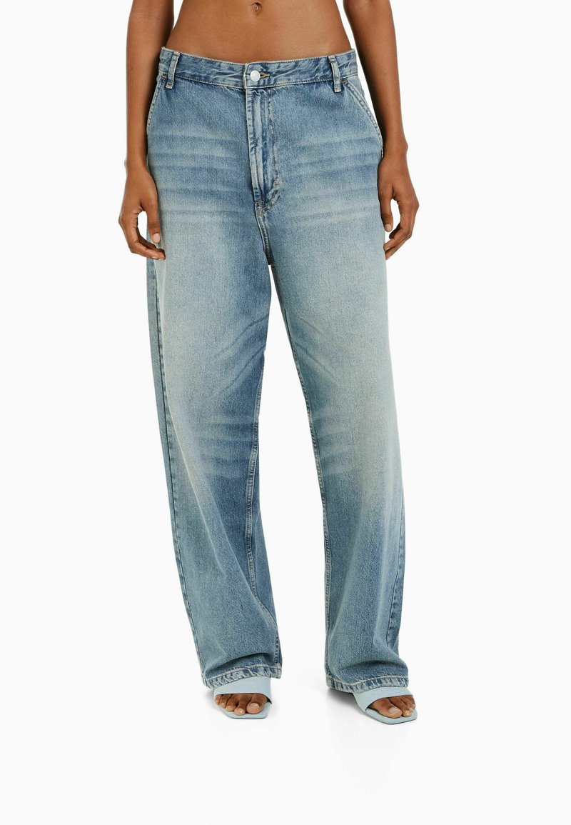 Bershka FADED EFFECT SKATER Flared Jeans blue grey/blauwgrijs