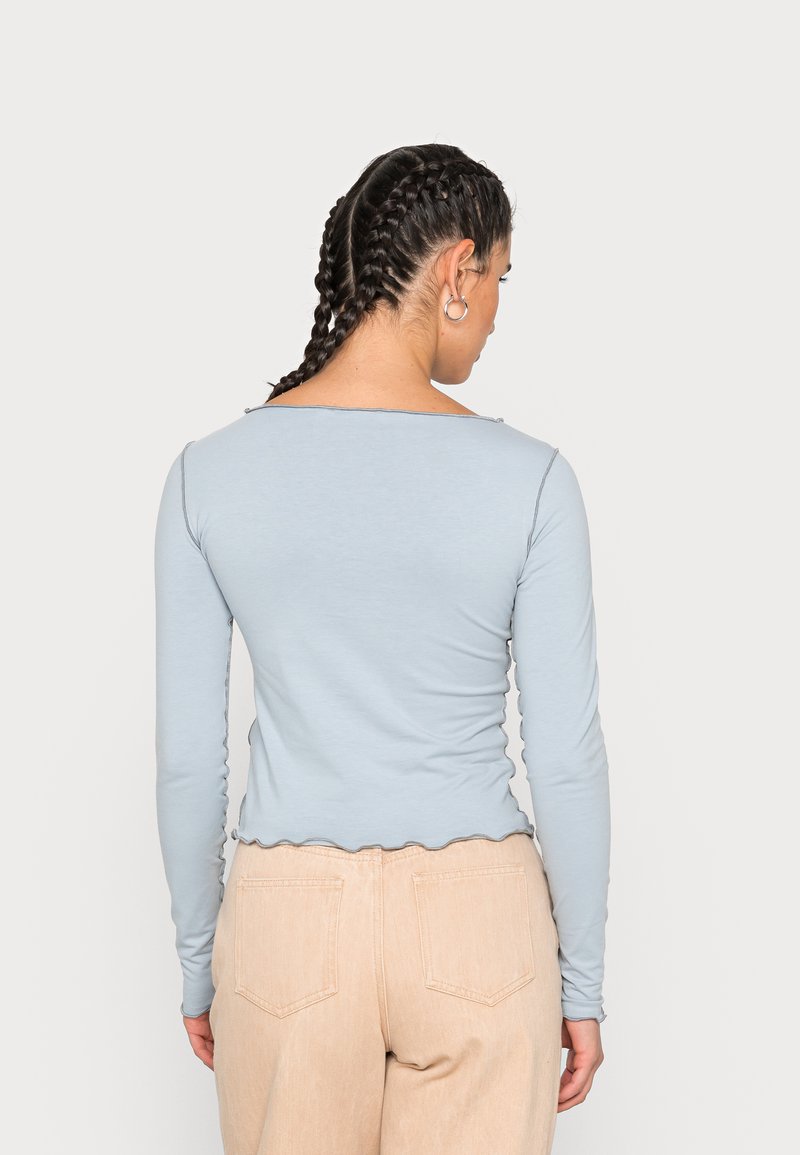 Damen T-Shirts | NA-KD CONTRAST SEAM LONG SLEEVE Langarmshirt dusty blue/blau - NQ09085 Damen T-Shirts | NA-KD CONTRAST SEAM LONG SLEEVE Langarmshirt dusty blue/blau - NQ09085