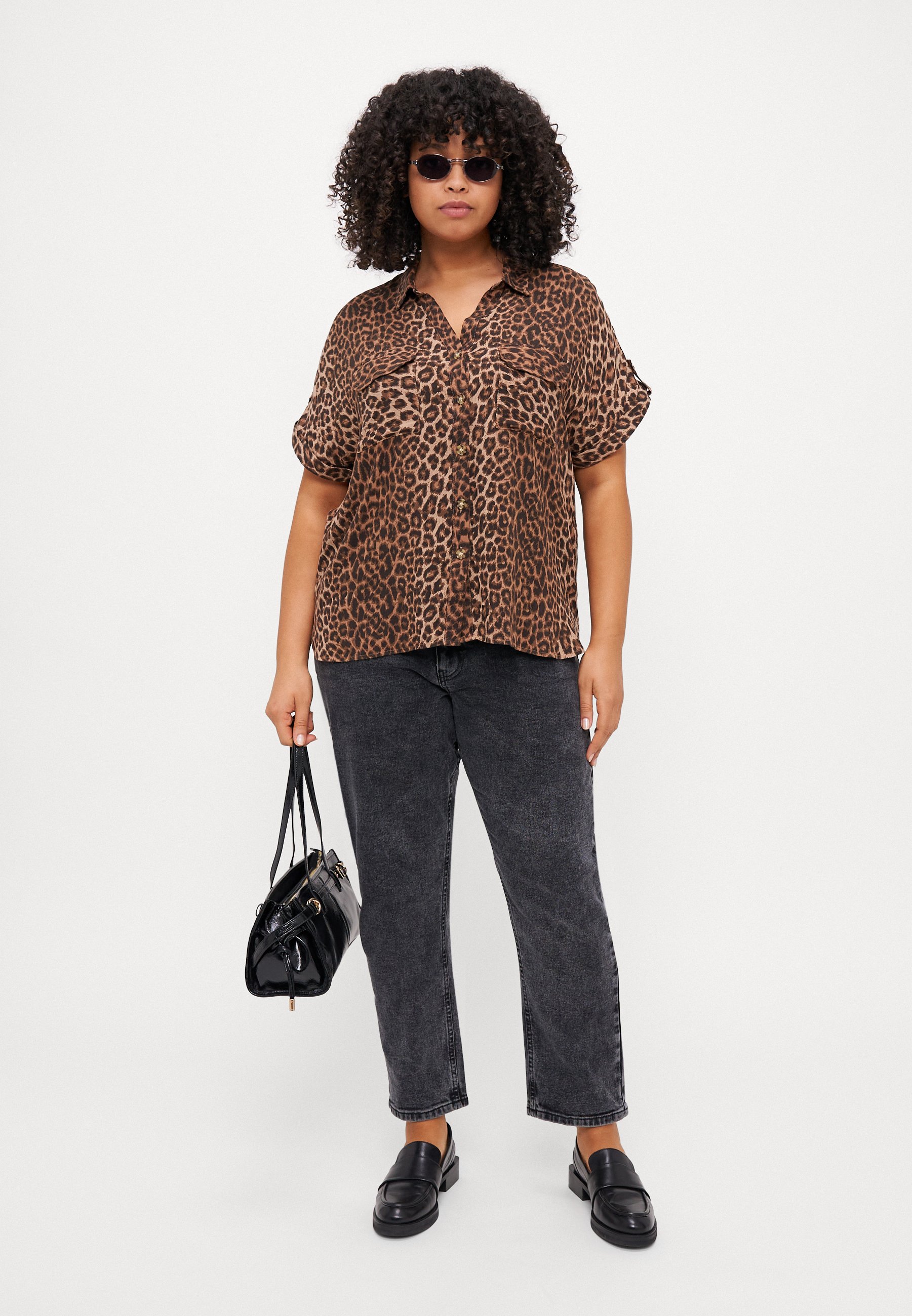 売れ筋商品|||ビーヤング シャツ レディース トップス BYMmmjoella - Button-down blouse - black leo mix ビーヤング レディース シャツ トップス BYMmmjoella - Button