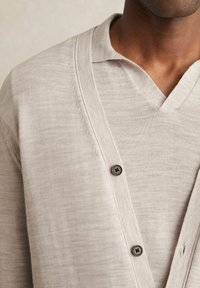 Reiss REGULAR FIT WEST BUTTON THROUGH - Cardigan - wicker brown melange