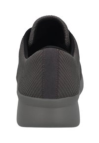 Gray textile sneaker with a ribbed pattern, rounded heel, and a smooth rubber sole. The interior is lined with a soft black fabric.