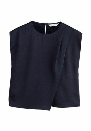 Next REGULAR FIT - SHORT SLEEVE CRINKLE ASYMMETRIC - Bluse - navy