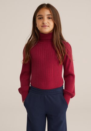 Stickad tröja - burgundy red