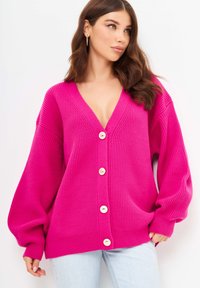 Cesare Gaspari OVERSIZED V-NECK - Kofta - fushia