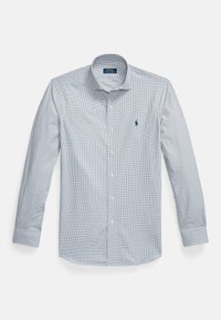 CUSTOM FIT PLAID STRETCH POPLIN SHIRT - Camisa - white new/classic navy