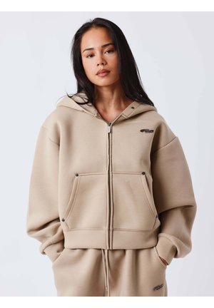 Sweater met rits - taupe