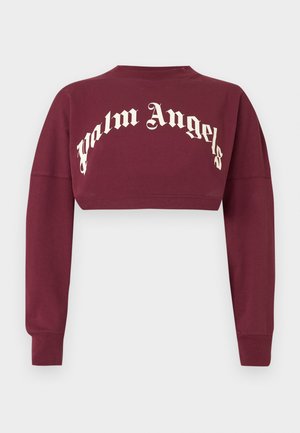 CURVED LOGO CROP  - T-shirt à manches longues - burgundy
