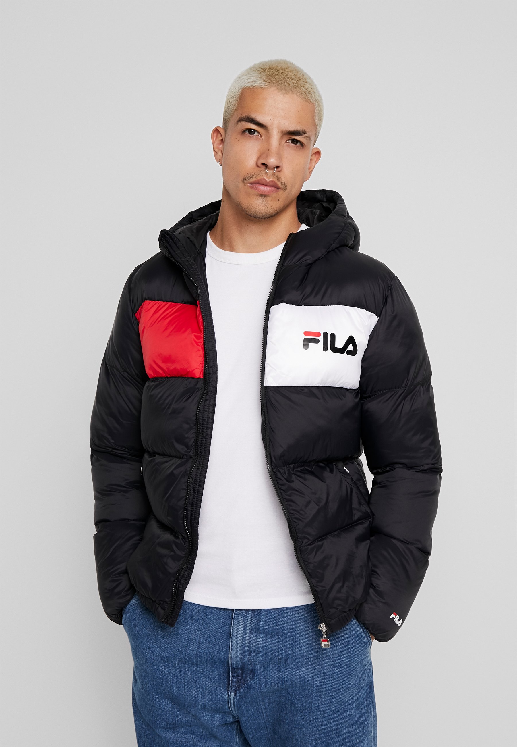 Fila FLOYD PUFF HOOD JACKET Winterjacke blackschwarz Fila Jacken Herren Floyd Puff Hood Jacket Schwarz 002 Black