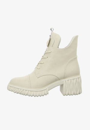 Platform ankle boots - bezowy
