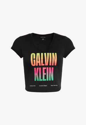 Calvin Klein Jeans, PRIDE SLIM SCOOP TEE - T-shirt imprimé - black