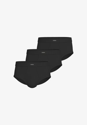 Schwarzes Baumwoll-Unterhosen-Set mit drei Stück, aus einem glatten Material, elastischem Bund und einer taillierten Passform mit Logodetails.
