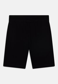Svarta bomullsshorts med elastisk midja, med rak passform, slät textur och utan synliga mönster eller hårdvarudetaljer.