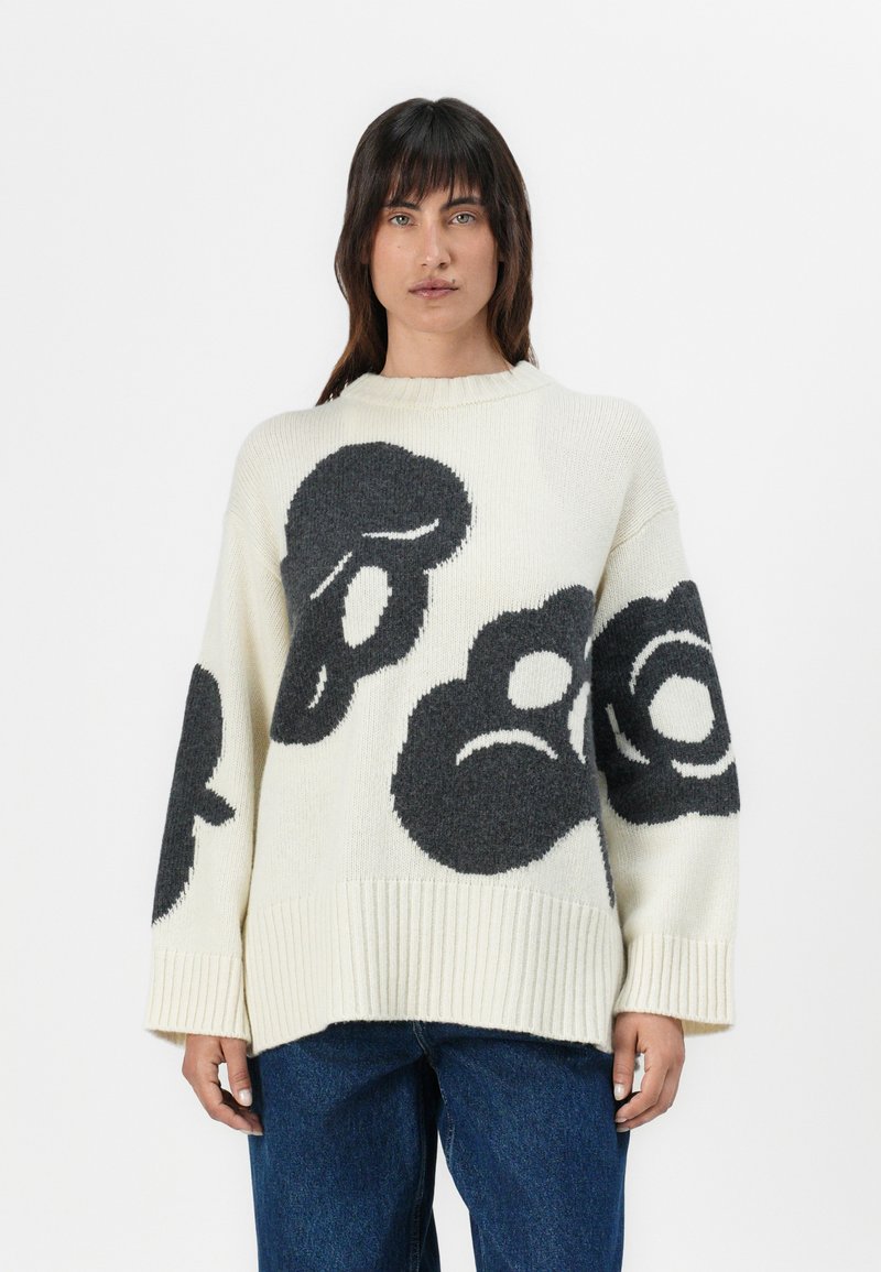 Marimekko LUONTO TUMMA - Maglione - off white/grey
