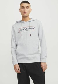 Jack & Jones JJZURI  - Felpa con cappuccio - white melange