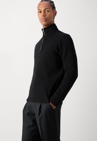 Lindbergh HALF ZIP  - Strikkegenser - black