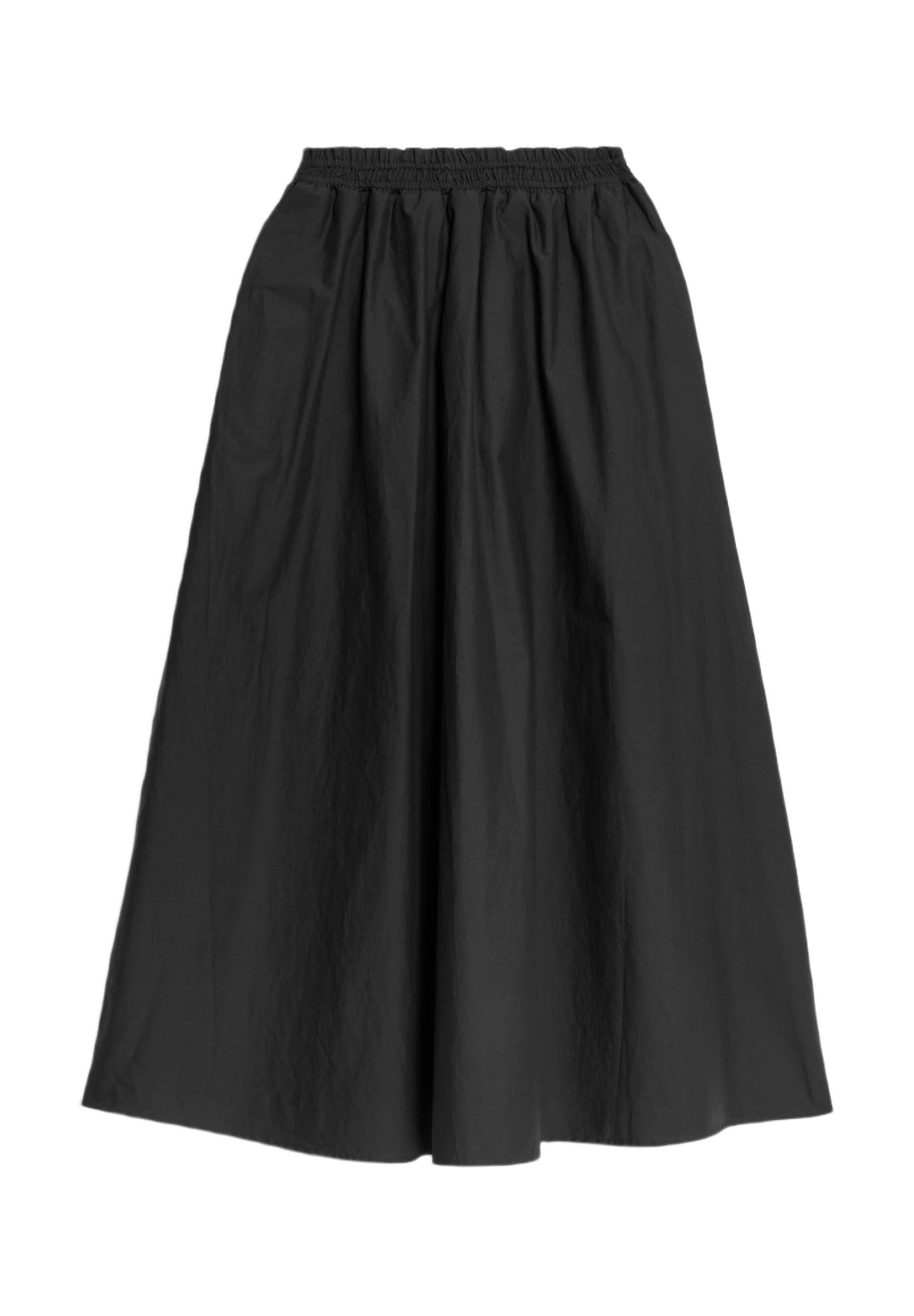 Jupe maxi longue en coton et lin - noir - - 18.00