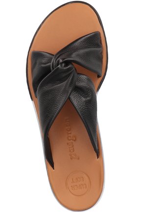 Pantolette flach - white/schwarz