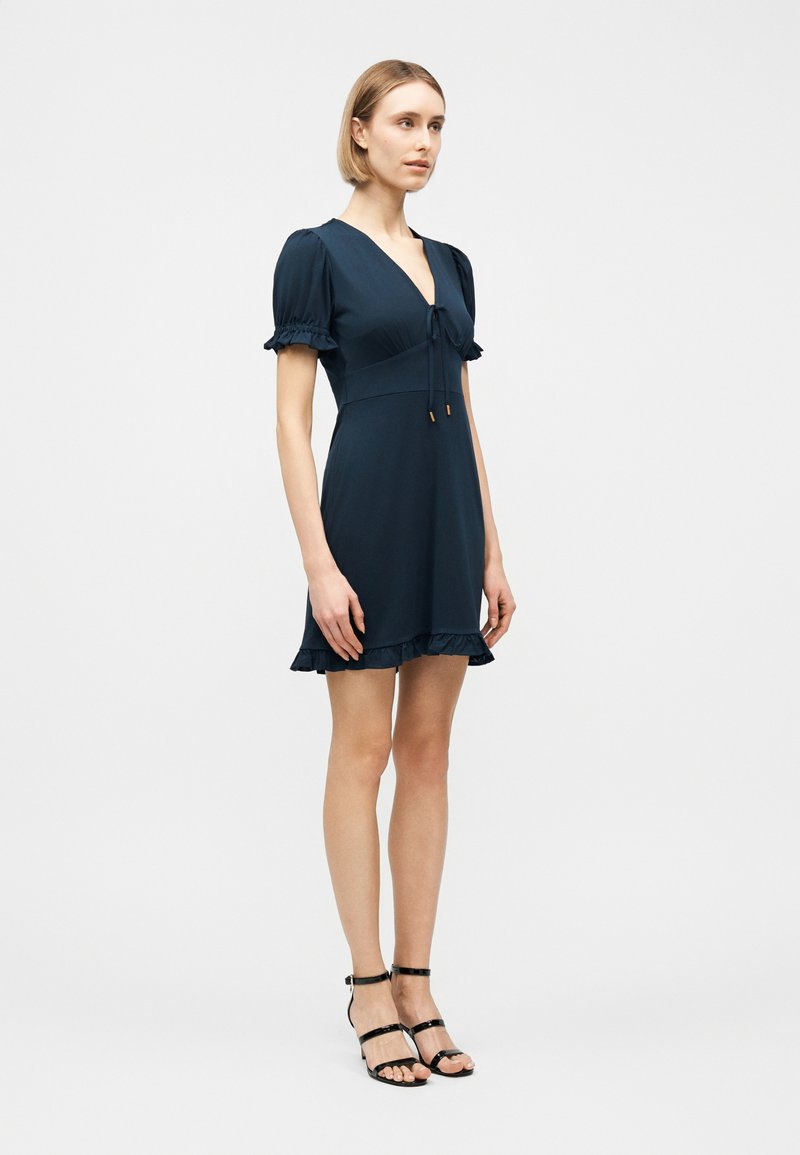 princess polly baby blue dress NicoBlu® Palmira Short Shift Dress in Robin Egg Blue and Gold Embellishment main image 1