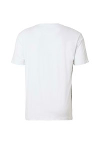 Valge, ümmarguse kaelusega T-särk, mis on valmistatud puuvillast. T-särgil on lühikesed varrukad ja lihtne disain, pehme tekstuuriga. Ilma nähtavate graafikute või mustriteta.