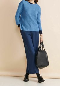 Street One Stickad tröja - mottled blue