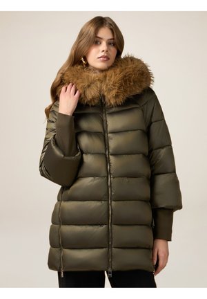 Oltre MIDI CON CAPPUCCIO E POLSINI - Abrigo de invierno - verde