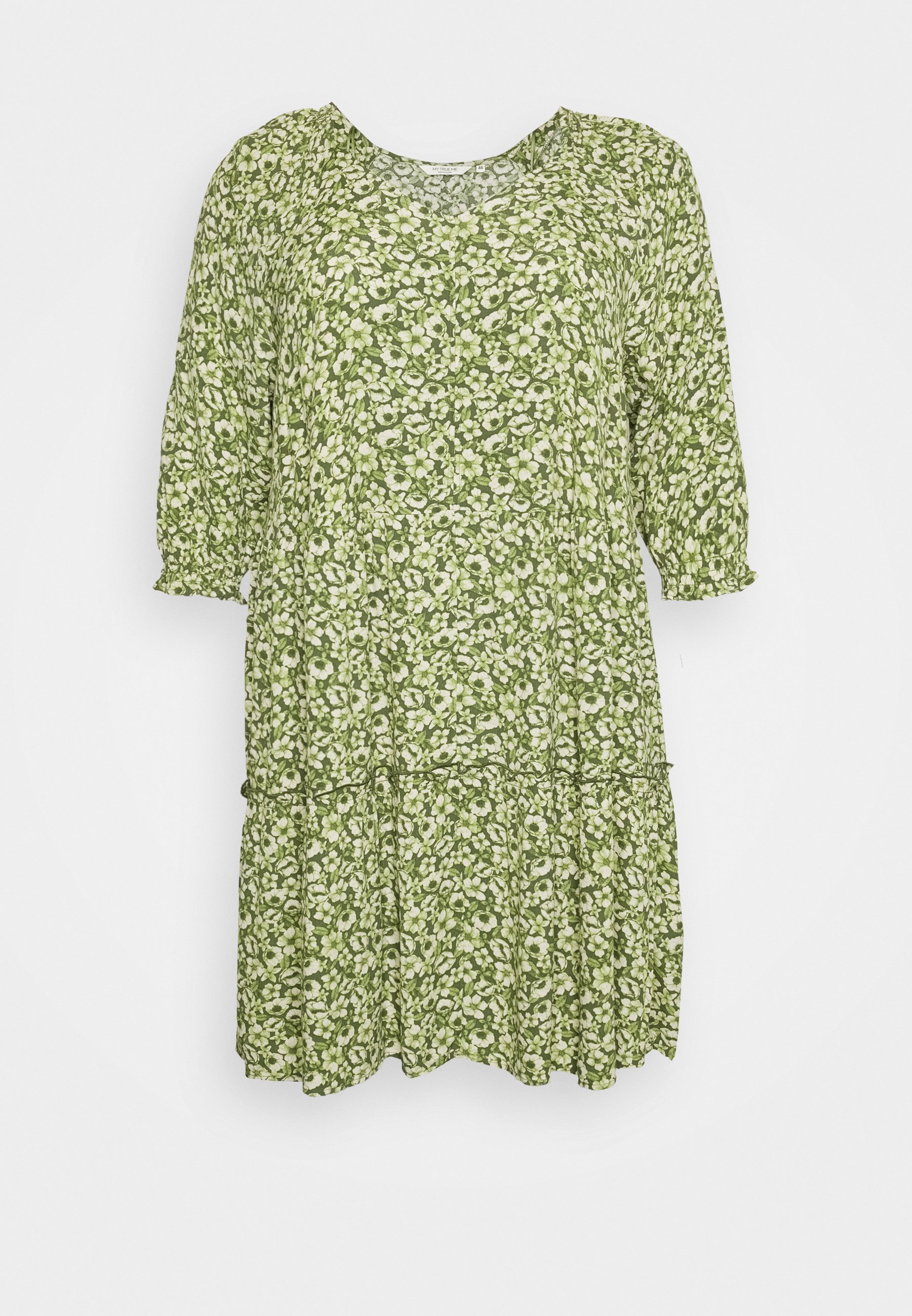 My True Me Tom Tailor Dress Feminine Frill Details Kasdienė Suknelė Monochrome Green Zalia Zalando Lt